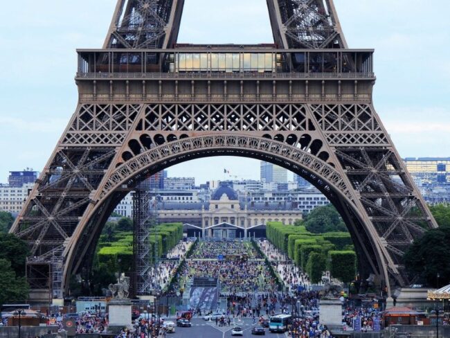 Paris, Eiffel Tower Below Paris, Eiffel Tower